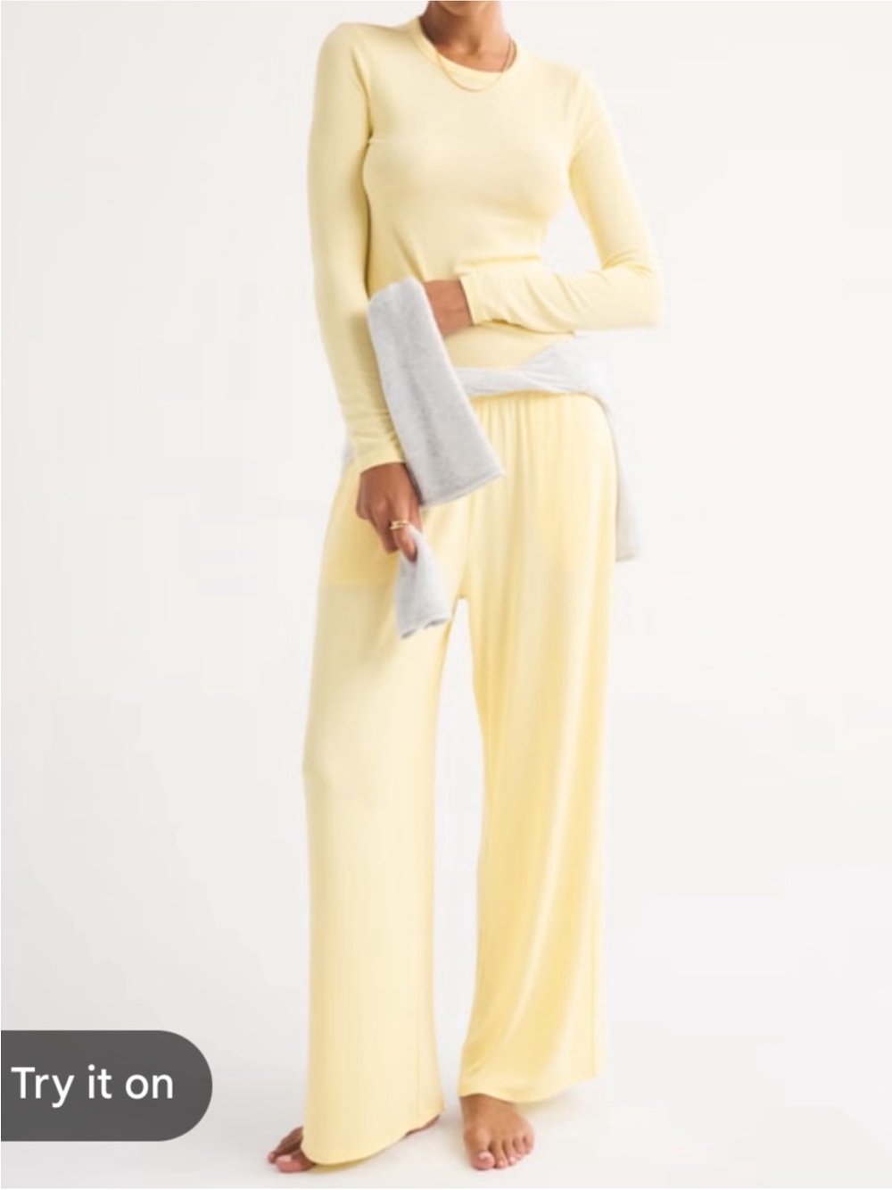 Abercrombie & Fitch Modal-Blend Long Sleeve Lounge Tee and Lounge Pant Set